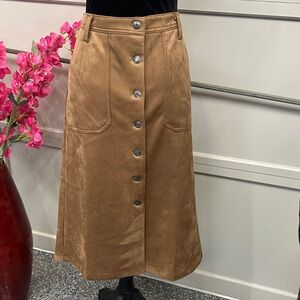 Elegant Brown Button-Down Skirt